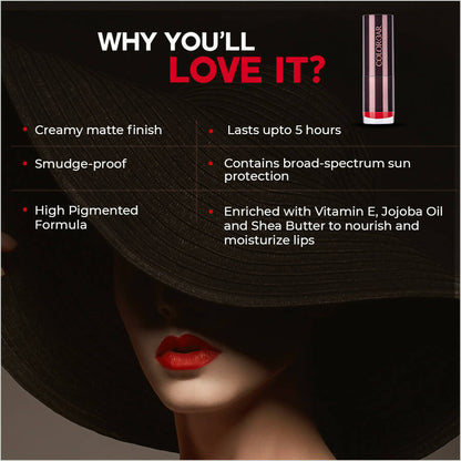 Colorbar Velvet Matte Lipstick Deep Fantasy -092 - Distacart