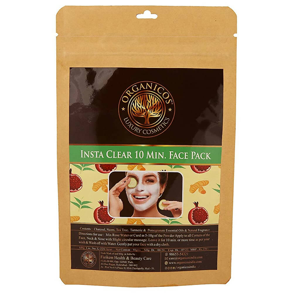Organicos Insta Clear 10 Min Face Pack - Distacart