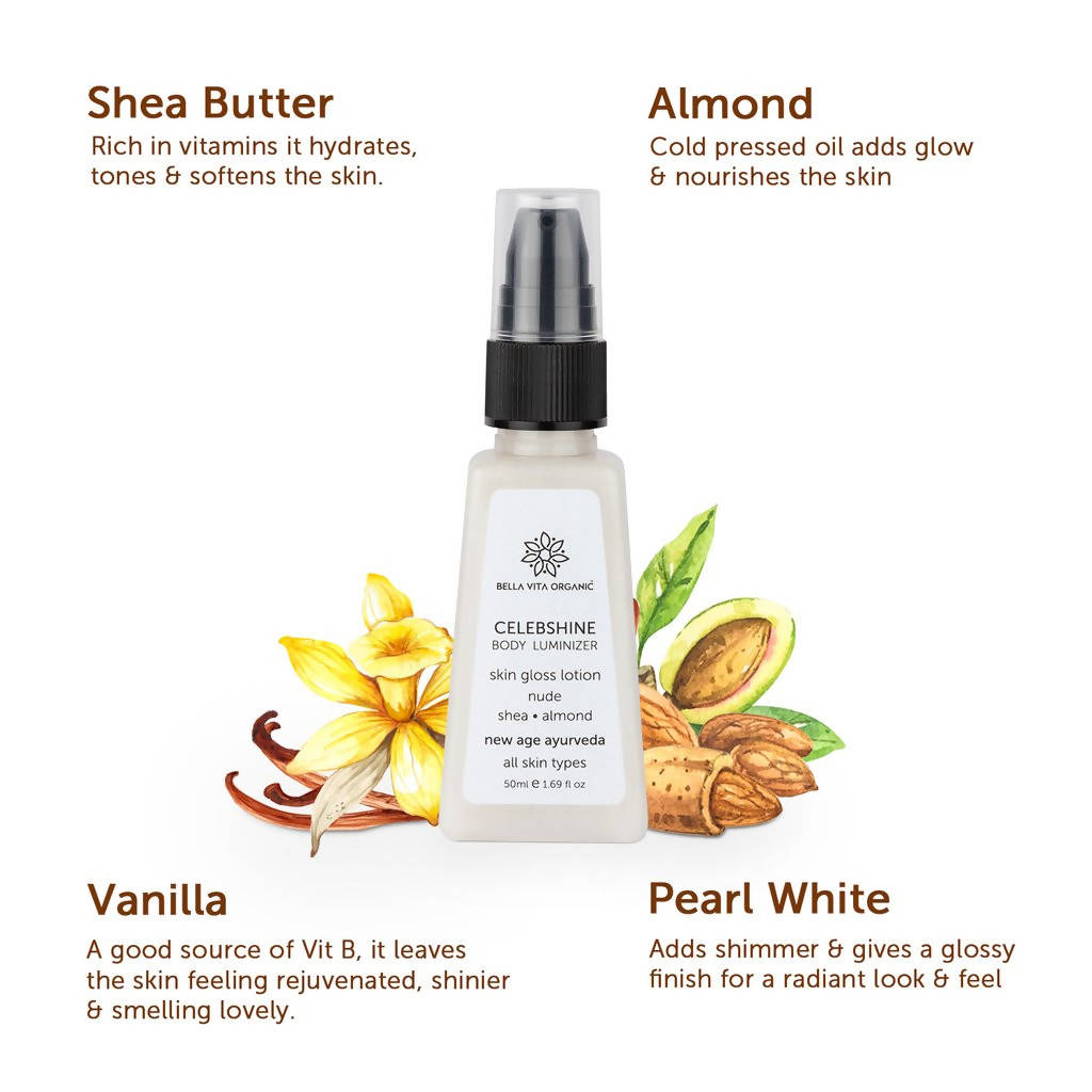 Bella Vita Organic Celeb Shine Body Luminizing Shimmer - Distacart