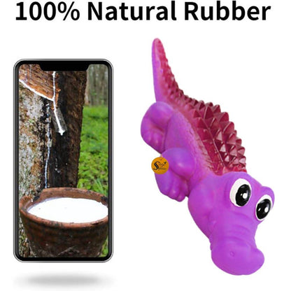 Sage Square Durable Interactive Dog Squeaky Crocodile Toy (Random Color) - Distacart