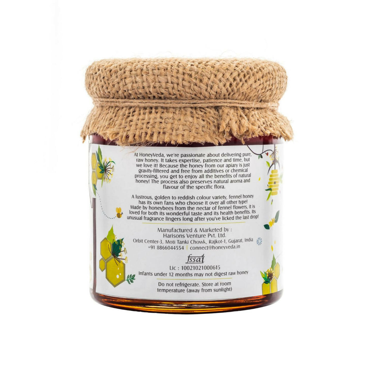 HoneyVeda Premium Raw Fennel Honey - Distacart
