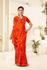 Orange Georgette Texture Printed Saree with Unstitched Blouse Piece - Akansha - Distacart