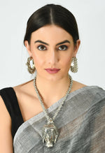 Thumbnail for Mominos Fashion Johar Kamal Silver-Plated Brass Finish Budha Long Neckalce For Women - Distacart