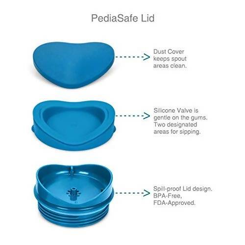 Vaya Drynk Stainless Steel Strawless Silicone Bunnies Print Spout Tumbler With Spill-Proof Pediasafe Lid - 350ml (Blue) - Distacart