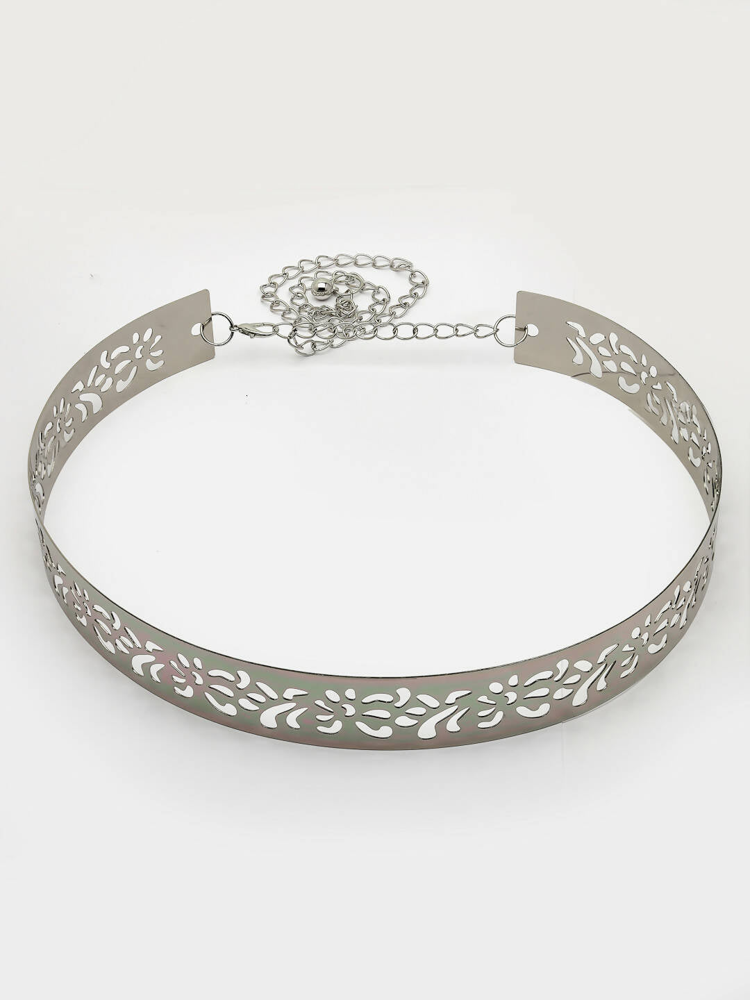 NVR Women Circular Silver Plated Adjustable Broad Belt - Distacart
