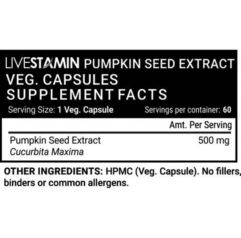 Livestamin Pumpkin Seed Extract Capsules - Distacart