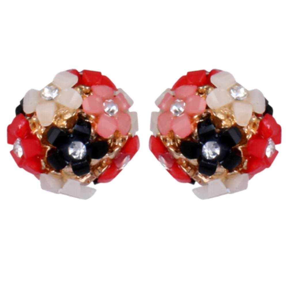 Trendoo Jewelry Gold Plated Stylish Fancy Party Wear Multi Color Studs