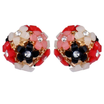 Trendoo Jewelry Gold Plated Stylish Fancy Party Wear Multi Color Studs