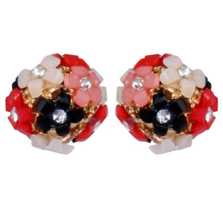 Trendoo Jewelry Gold Plated Stylish Fancy Party Wear Multi Color Studs