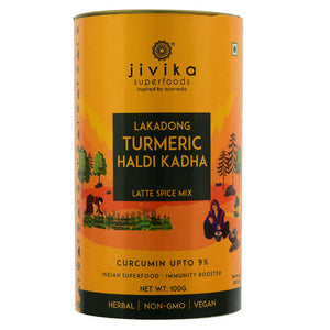 Jivika Naturals Lakadong Turmeric Haldi Kadha Latte Spice Mix - Distacart