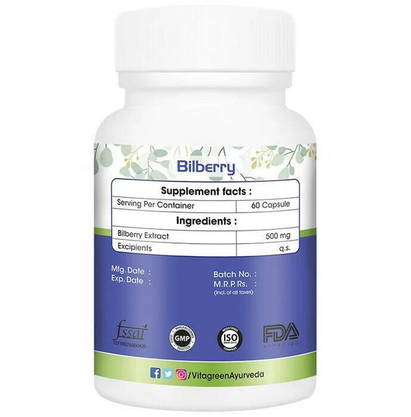 Vitagreen Bilberry Capsules - Distacart