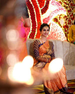 Thumbnail for DEIANA'S Beautiful Golden Jari with New Design Soft Lichi Silk Saree - Peach - Distacart