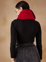 Thumbnail for InWeave Women's Cherry Red Fur Neckpiece - Distacart