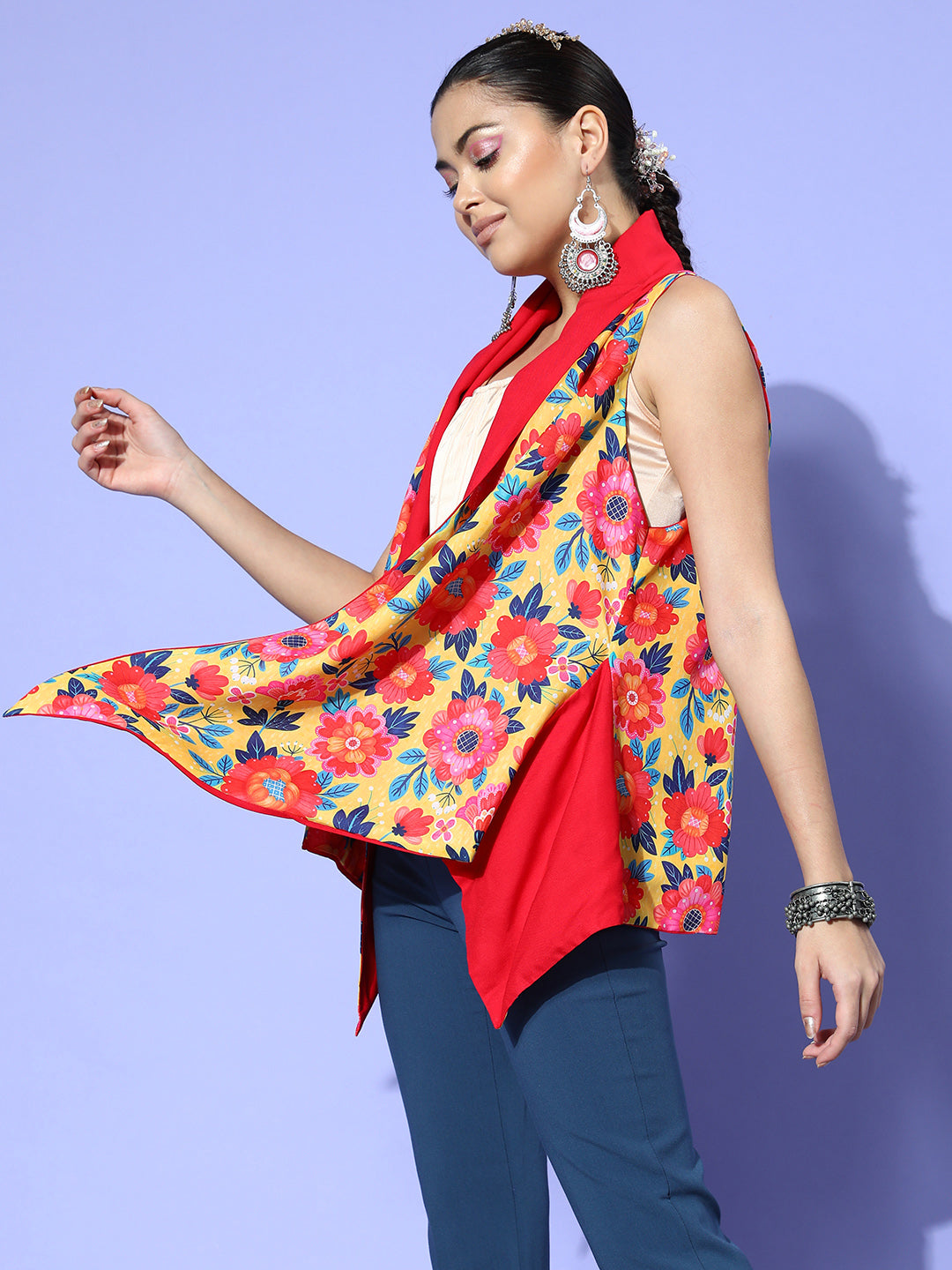 InWeave Women's Mustard Boheme Reversible Shrug - Distacart