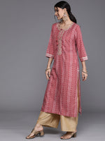 Thumbnail for Varanga Women Red & Beige Bandhani Printed Indie Prints Kurta - Distacart