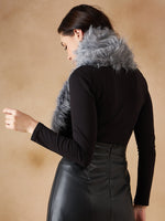 Thumbnail for InWeave Women's Light Grey Faux Fur Neck Warmer - Distacart