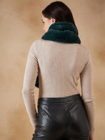 Thumbnail for InWeave Women's Dark Teal Faux Fur Neck Warmer - Distacart