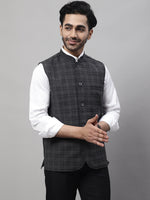 Thumbnail for Even Apparels Men's Grey Nehru Jacket With Welt Pockets - Distacart