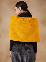 Thumbnail for InWeave Women's Yellow Long Faux Fur Cape - Distacart