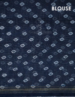 Thumbnail for Shades of Navy Blue Colour Floral Design Semi Chanderi Saree By Gayathri Reddy Designer Studio - Distacart