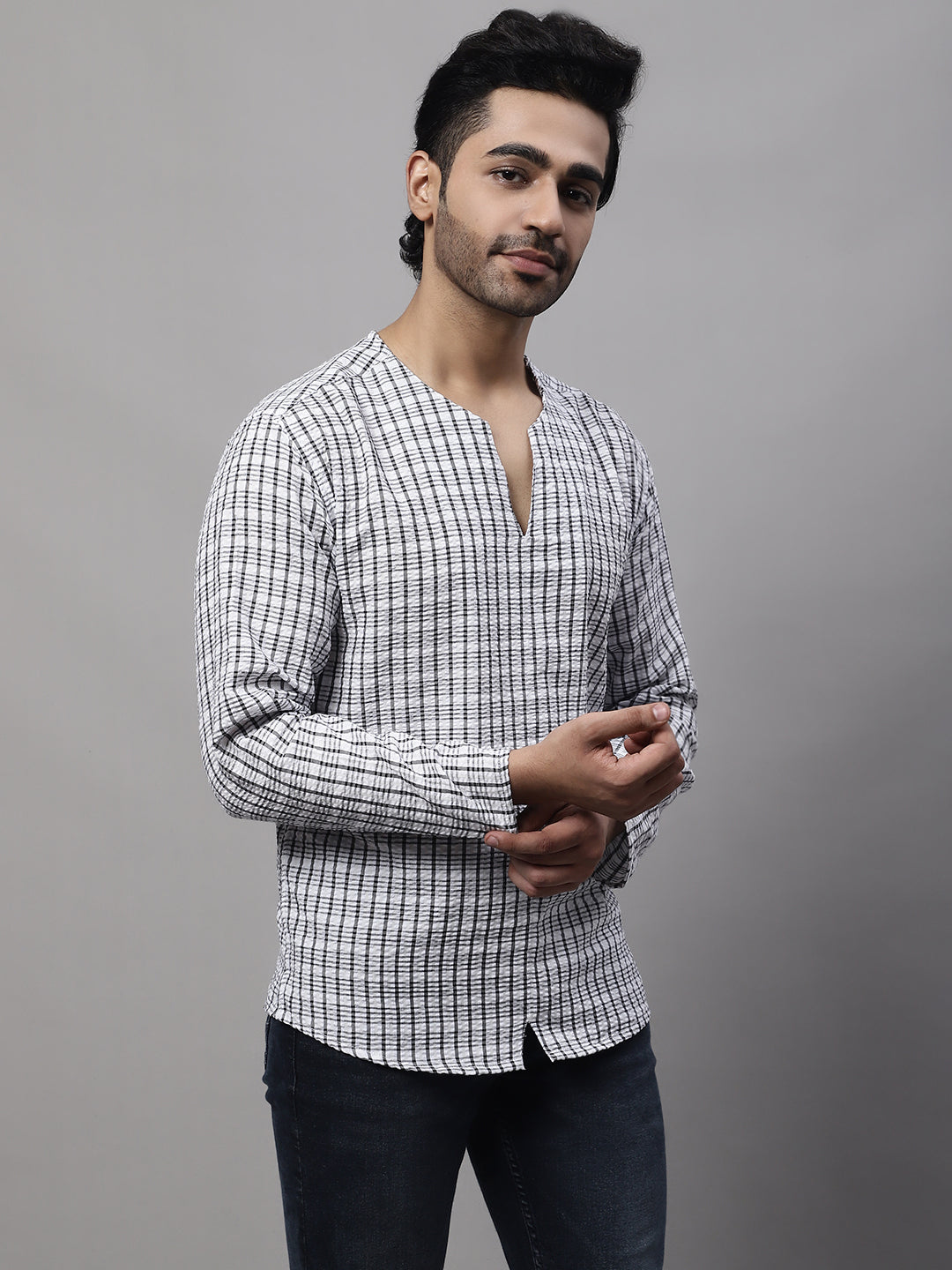 Even Apparels Multi Pure Cotton Open Neck Kurta - Distacart