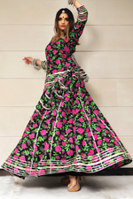 Thumbnail for Pomcha Jaipur Gulmohar Cotton Hand Block Skirt Set - Distacart