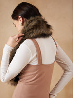 Thumbnail for InWeave Women's Beige Print Faux Fur Neck Warmer - Distacart
