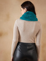 Thumbnail for InWeave Women's Cyan Blue Faux Fur Neck Warmer - Distacart