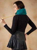 Thumbnail for InWeave Women's Cyan Blue Fur Neckpiece - Distacart