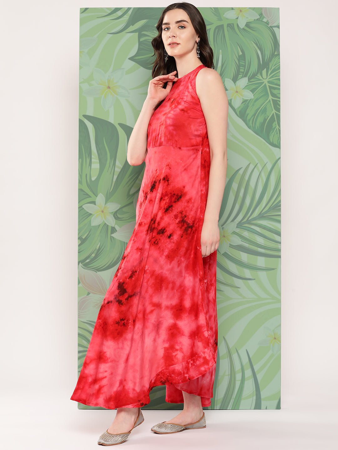 InWeave Women's Red Tie And Die Dress - Distacart
