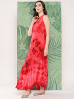 Thumbnail for InWeave Women's Red Tie And Die Dress - Distacart