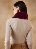 Thumbnail for InWeave Women's Burgundy Fur Neckpiece - Distacart