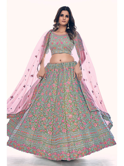 Myra Green Gota Silk Embroidered Designer Lehenga Choli - Distacart