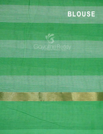 Thumbnail for Cream And Green Colored With Checks Pure Mangalgiri Cotton Saree By Gayathri Reddy Designer Studio - Distacart