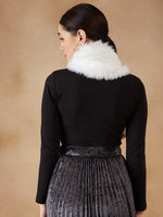 Thumbnail for InWeave Women's Pure White Faux Fur Neck Warmer - Distacart