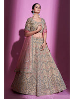 Thumbnail for Myra Tan Gota Silk Embroidered Designer Lehenga Choli - Distacart