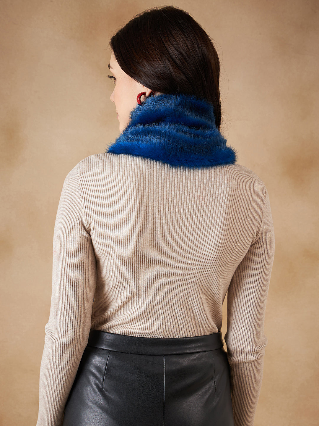 InWeave Women's Royal Blue Faux Fur Neck Warmer - Distacart