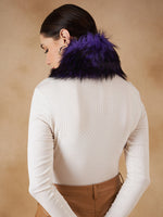 Thumbnail for InWeave Women's Purple Black Fur Neckpiece - Distacart