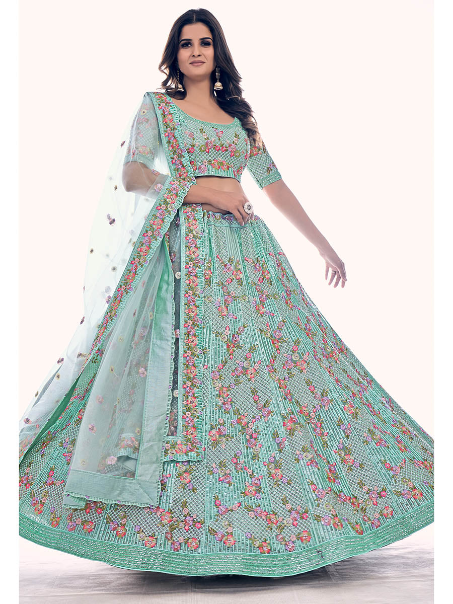 Myra Firozi Soft Net Embroidered Designer Lehenga Choli - Distacart