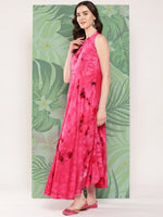 Thumbnail for InWeave Women's Magenta Tie And Die Dress - Distacart