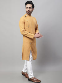Thumbnail for Even Apparels Mustard Sherwani Kurta With Asymetrical Cut - Distacart