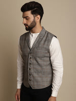 Thumbnail for Even Apparels Men's Brown Waistcoat with Notched Lapel - Distacart