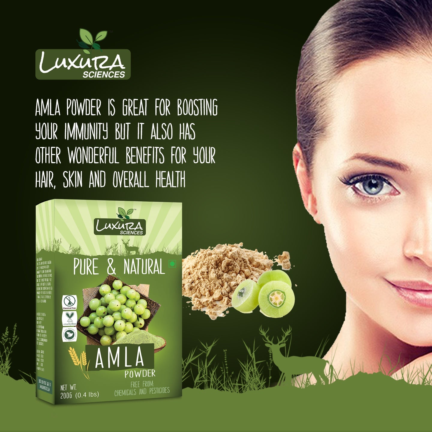 Luxura Sciences Pure Amla Powder For Hair Growth - Distacart