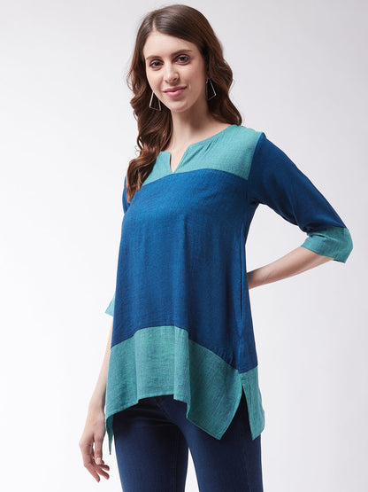 InWeave Women's Peacock Blue Top - Distacart