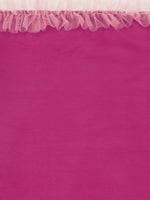 Thumbnail for Sangria Magenta Solid Poly Georgette Ruffled Saree - Distacart