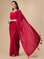 Thumbnail for Kalini Floral Embroidered Pure Chiffon Saree - Distacart