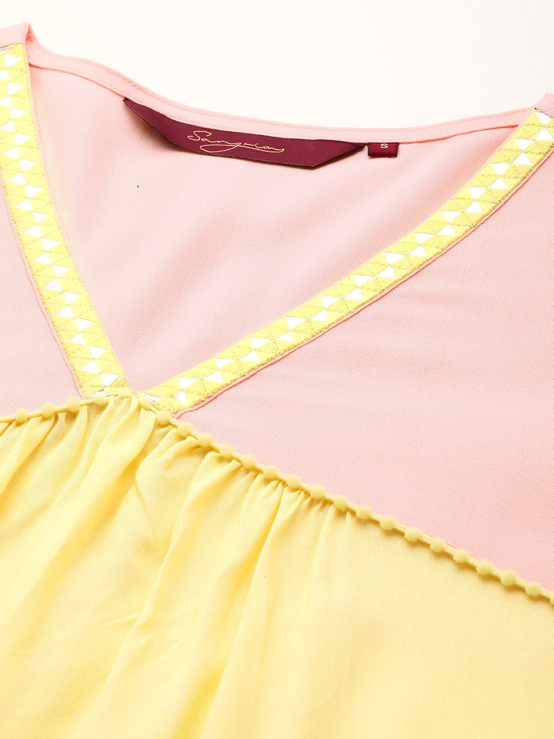 Sangria Colourblocked A-Line Kurta - Distacart