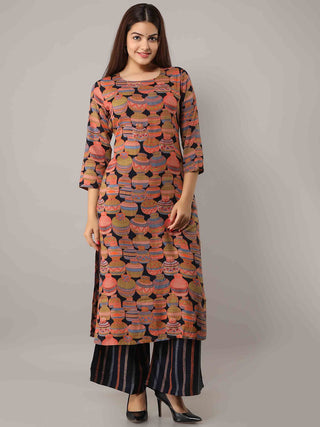Kalini Women Multicoloured Printed Thread Work Kurta with Palazzos - Distacart