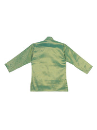 Thumbnail for Sethukrishna Boys Green & Cream-Coloured Solid Kurta with Pyjamas - Distacart