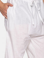 Thumbnail for Sethukrishna Men Off White Angrakha Pure Cotton Kurta with Churidar - Distacart
